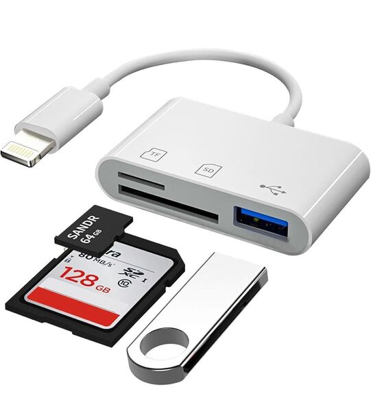 Hovvaa iPhone Lightning SDカードリーダー 3in1 【正規MFi認証品】 ライトニング SDTFカードカメラリーダー メモリカードリーダー