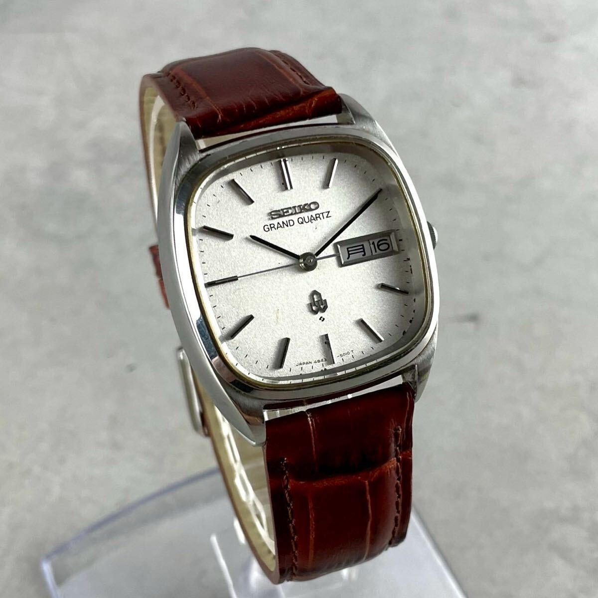 SEIKO グランドクォーツ 4843-8023 電池なし ジャンク品 Yahoo!オークション -「seiko 4843」の落札相場・落札価格