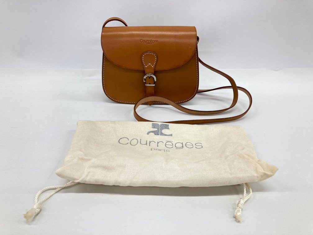 美品 Courreges ゴールド金具 2way ハンドバッグ ブラウン レザー Yahoo!オークション -「courreges クレージュ バッグ」(かばん