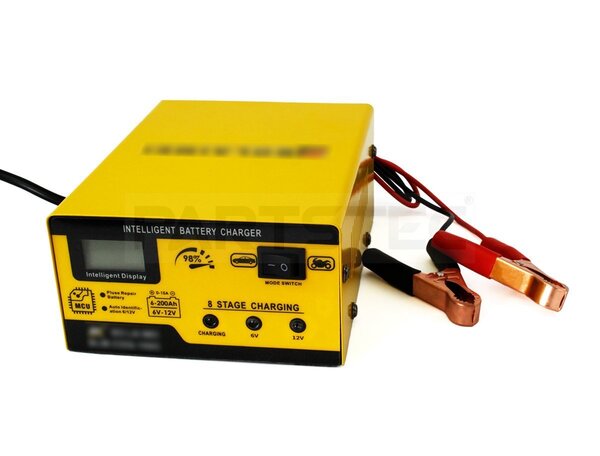 自動車 バッテリー 充電器 DC 6V 12V AC 100V 充電電流 1A~15A LED ディスプレイ付き バッテリーチャージャー インバーター / 149-23 NB*