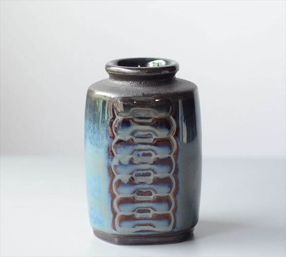 デンマーク製 SOHOLM 花瓶 Einar Johansen ネイビー 北欧 花器 スーホルム 一輪挿し フラワーベース ヴィンテージ アンティーク ig4549