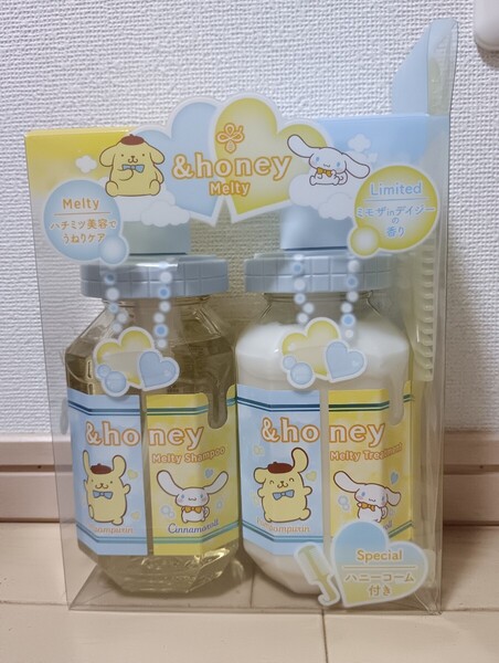 ☆新品☆アンドハニー☆メルティ モイストリペア☆シャンプー&トリートメント&コーム☆3点セット☆シナモンロール・ポムポムプリン☆