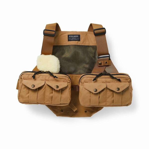 新品! フィルソン メッシュ フィッシング ストラップ ベスト ダークタン レギュラー Mサイズ FILSON フライ 釣り アウトドア キャンプ