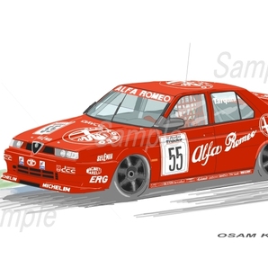 イラスト アルファロメオ 155 BTCC A4サイズ 額入り