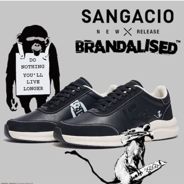 【28.5cm】 にゅ バンクシー スニーカー BLOW BRANDALISED グラフィティフォト SANGACIO サンガッチョ 当選品 ブラック