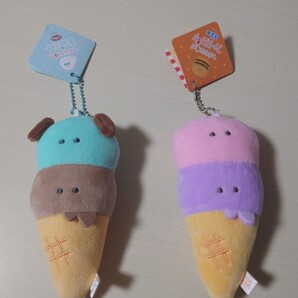 つぶらな瞳のファーストフード チョコミント ボールチェーンマスコット ぬいぐるみ 2点セット だずるあいす 新品タグ付き