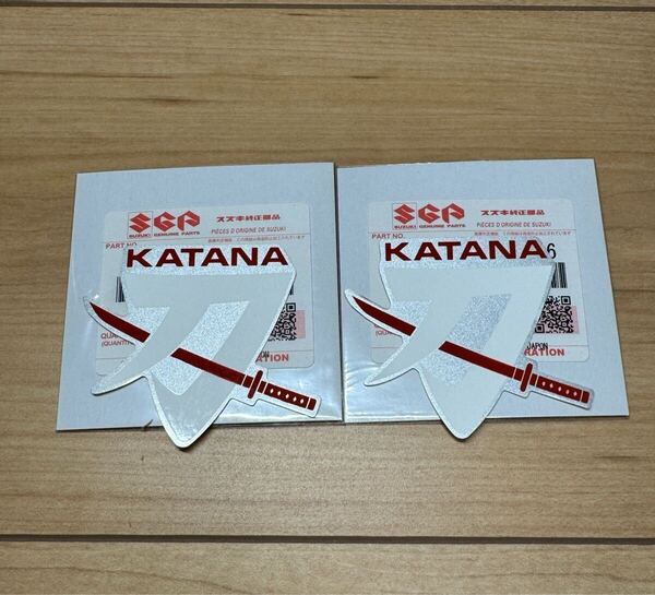スズキ純正新品 GSX250S/GSX400S/GSX750S/GSX1100S 刀 カタナ サイドエンブレム ステッカー シール デカール2枚セット Suzuki KATANA
