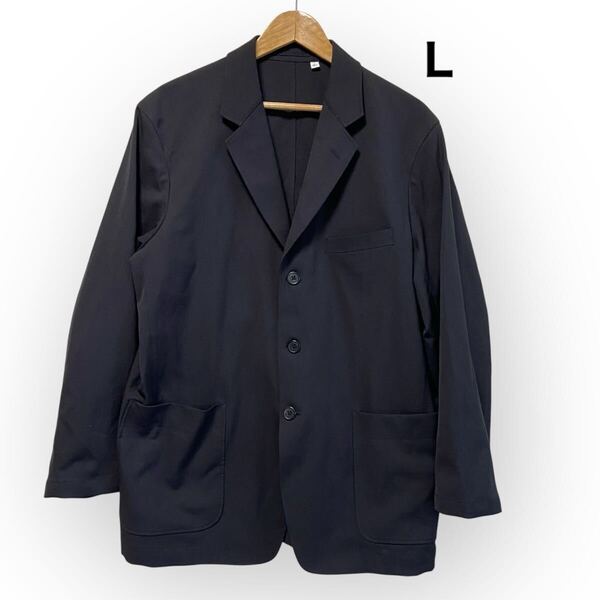 【送料無料】UNIQLOユニクロ リラックスフィットテーラードジャケット メンズL ブラック黒 ジャケット