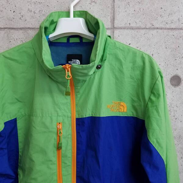 中古 アメリカ古着 THE NORTH FACE ノースフェイス ナイロンジャケット メンズ Lサイズ相当 緑 青 グリーン ブルー ビンテージ カジュアル