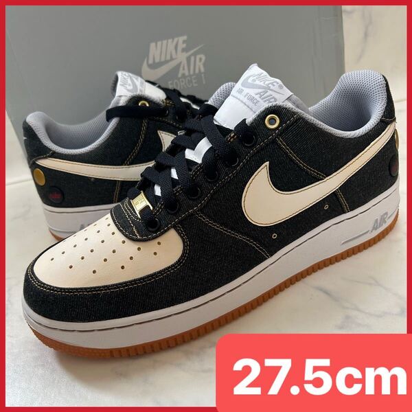 ★送料無料★【新品 希少】27.5CM Nike Air Force 1 '07 Low Black Denim ナイキ エアフォース1 '07 ロー ブラックデニム リーバイス