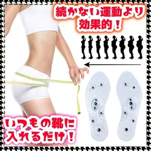 ダイエット インソール 足つぼ 中敷き 磁気 マッサージ 姿勢改善 血行促進 むくみ 冷え性 健康サンダル マット 敷くだけ 痩せる クリア
