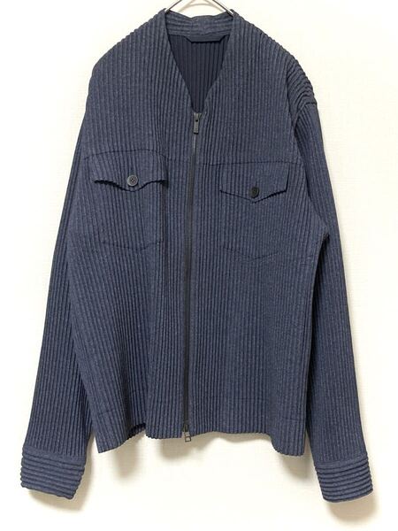 オムプリッセ イッセイミヤケ HOMME PLISSE issey miyake プリーツ ブルゾン ジップアップ カーディガン Vネック 3 シャツ