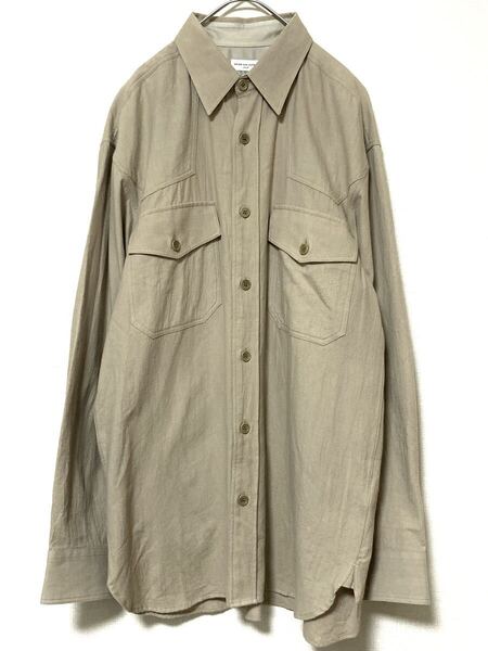 ドリスヴァンノッテン DRIES VAN NOTEN コットン 長袖 シャツ ダブルポケット ワーク メンズ オーバーサイズ ビッグシルエット S