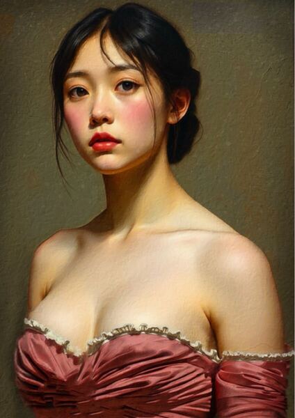 【最高傑作・美しい女性の絵画・肖像画・絵画】美しい女性をモデルにしたリアリズムアート・油絵風の肖像画
