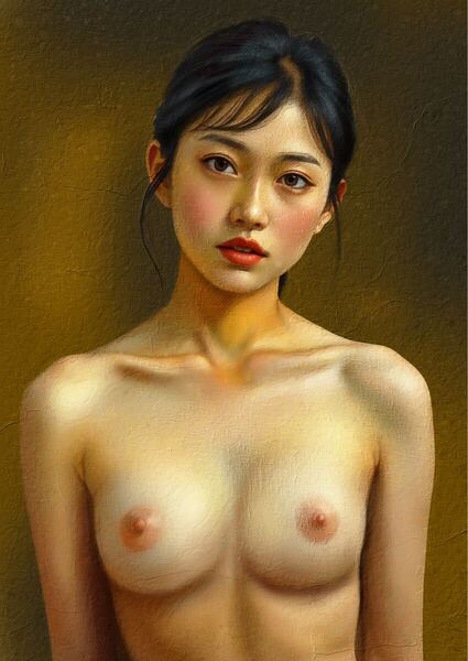 【超大作・最高傑作・裸婦画・美しい女性の絵画・肖像画・絵画】華やかな女性をモデルにしたリアリズムアート・油絵風の肖像画 ・再販未定