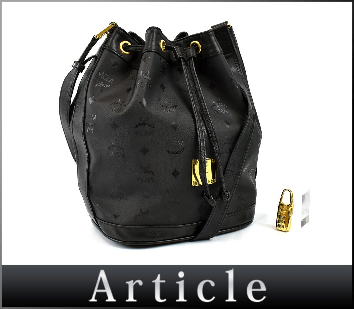 MCM エムシーエム 巾着ショルダーバッグ ブラック MCM エムシーエム 巾着 ショルダーバッグ