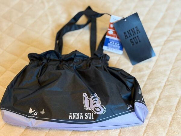 新品 ANNA SUI 晴雨兼用傘 袋付き 折りたたみ傘 アナスイ ブラック