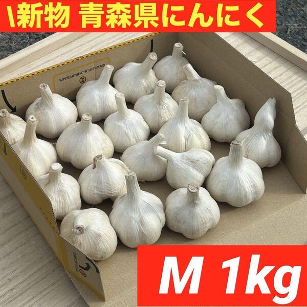 【新物!!】青森県産 にんにく M 1kg福地ホワイト六片 絶品