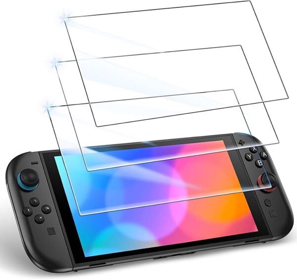 OULEKE Switch2 ガラスフィルム 【3枚入り】 スイッチ2 強化ガラス 保護フィルム 旭硝子製 強靭9H 撥水撥油 指紋・飛散防止 貼り付け簡単