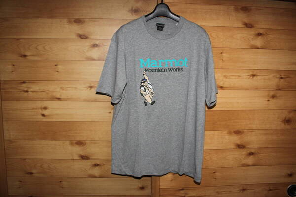 未使用 メンズXL グレー マーモットMarmot 西村キャンプ場 半袖Tシャツ 送料無料即決