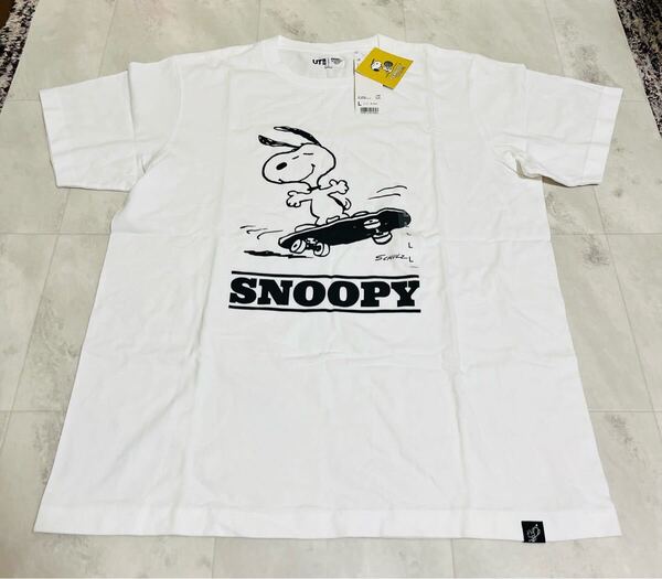 未使用 ピーナッツ ビンテージUT グラフィックTシャツ 半袖 スヌーピー ユニクロ UNIQLO Lサイズ 白