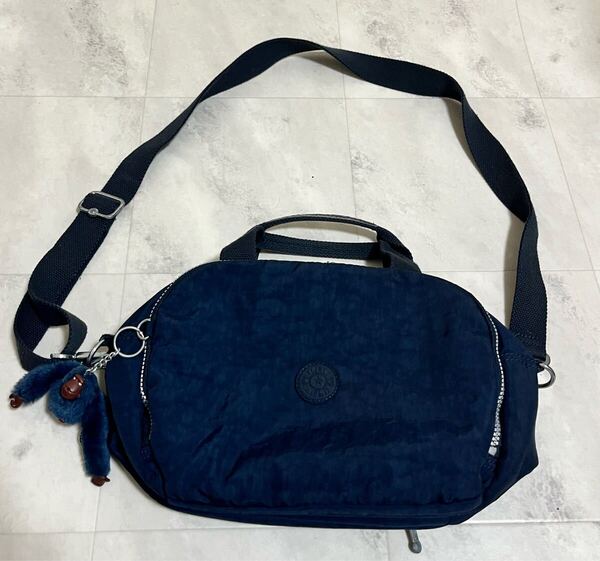 KIPLING ショルダーバッグ トートバッグ ネイビー 紺 2WAYショルダーバッグ 大容量