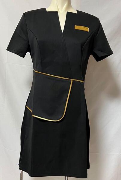 新品X L エステ ワンピース クリニック ユニフォーム 制服 黒