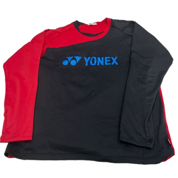 送料無料 ヨネックス YONEX バドミントン テニス ウエアXO 長袖Tシャツ ライトトレーナー ヒートカプセル 左肘にダメージあり 人気カラー