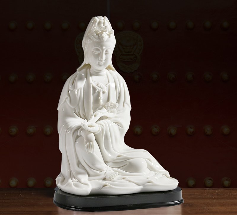 ⭐高橋道八造 珍品!遺品 極めて稀 仏教美術 白磁 観音菩薩立像 仏像 骨董品 2025セール ⭐高橋道八造 珍品!遺品 観音菩薩立像 白磁 仏教