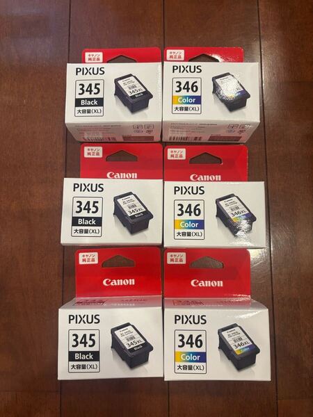 純正品 新品 未開封 Canon BC-345XL 3個 BC-346XL 3個 合計6個 キヤノン FINEカートリッジ インク
