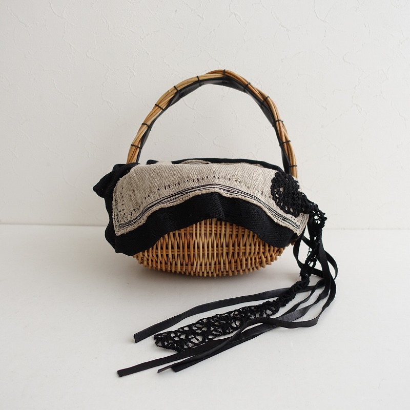 美品 エバゴス ポケット付きバスケット　カゴバック　黒 Yahoo!オークション -「ebagos エバゴス かごバッグ