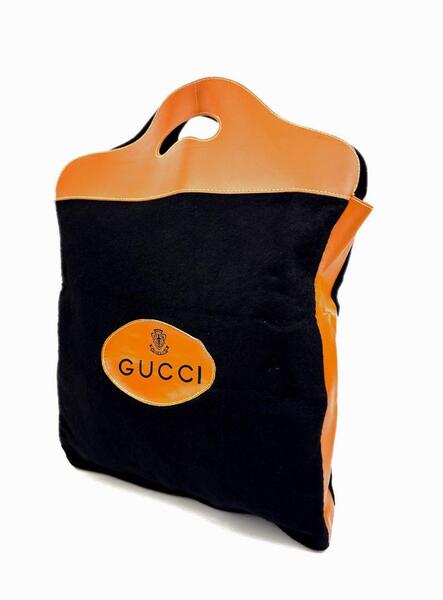 GUCCI グッチ フェルト レザー トートバッグ ハンドバッグ レディース 黒 ノベルティ カジュアル フォーマル ビジネス A4 ノートパソコン