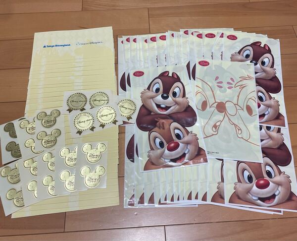 ◆◆ ディズニーストア チップ&デール お土産用ビニール袋 シール 東京ディズニーランドディズニーシー封筒 まとめ売りチップとデール◆◆