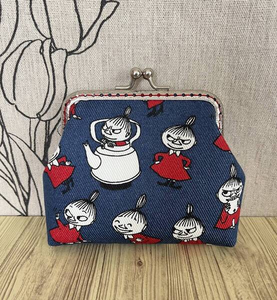 がま口 / ポーチ/ 財布 / 小物入れ / ハンドメイド ☆リトルミイ・デニム調・20