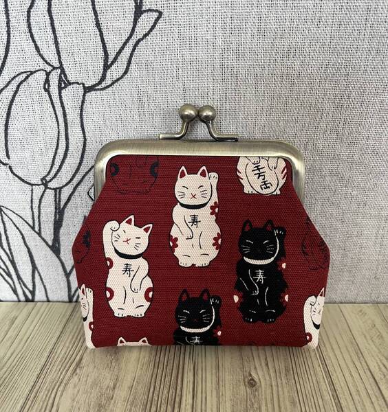 手のひらサイズ / がま口 ポーチ / 財布 / 小物入れ / ハンドメイド☆ 招き猫・12