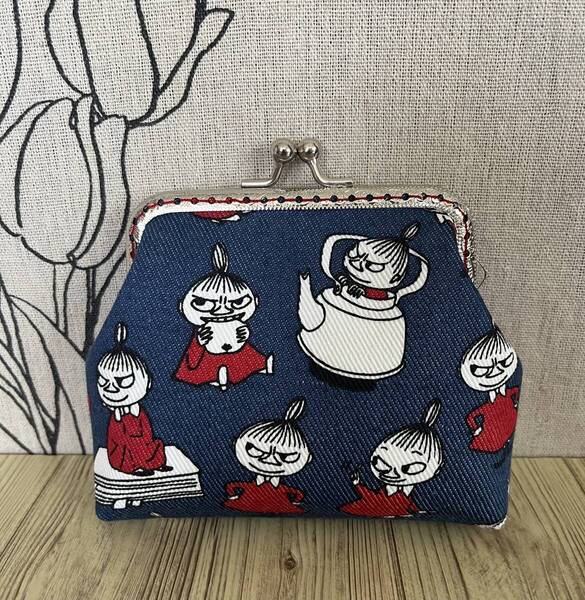 がま口 / ポーチ/ 財布 / 小物入れ / ハンドメイド ☆リトルミイ・デニム調・22
