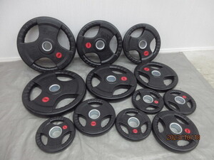 ★送料込み★新品★14枚 オリンピック プレート 110kgセット 50mm 1.25kg 2.5kg 5kg 10kg 15kg 20kg バーベル 筋トレ ラバープレート★1
