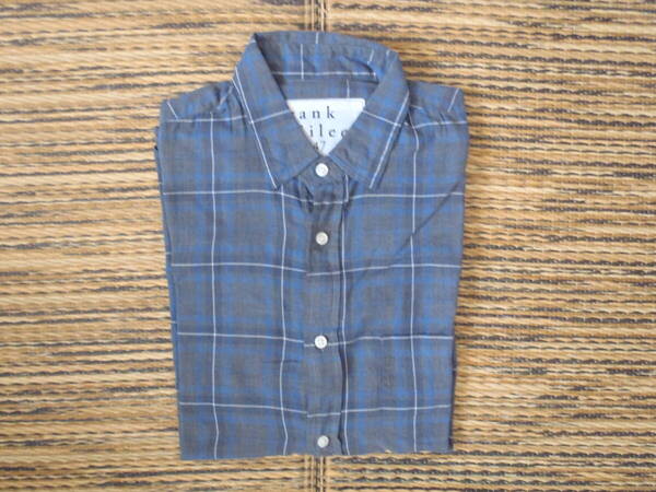 Frank & Eileen LUKE XS フランク & アイリーン ルーク コットン シャツ グレー x ブルー XS size Used品 サザビーリーグ ロンハーマン
