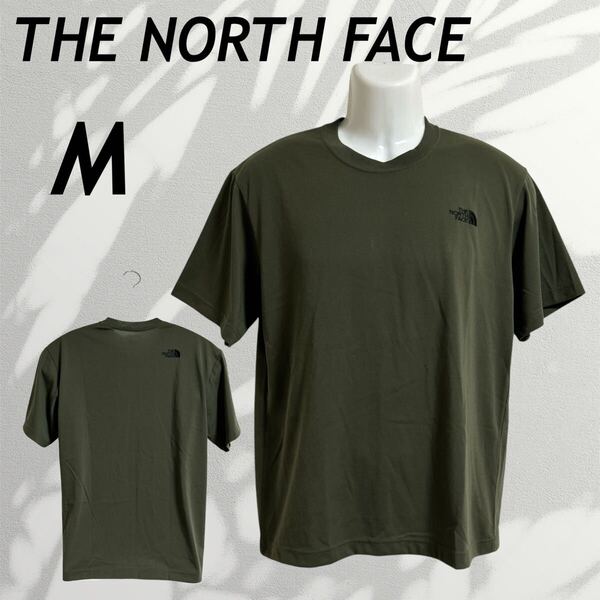 THE NORTH FACE ザノースフェイス メンズ Tシャツ M 半袖カットソー 刺繍ロゴ NT 12234 アウトドア オリーブ グリーン系 (G015)★