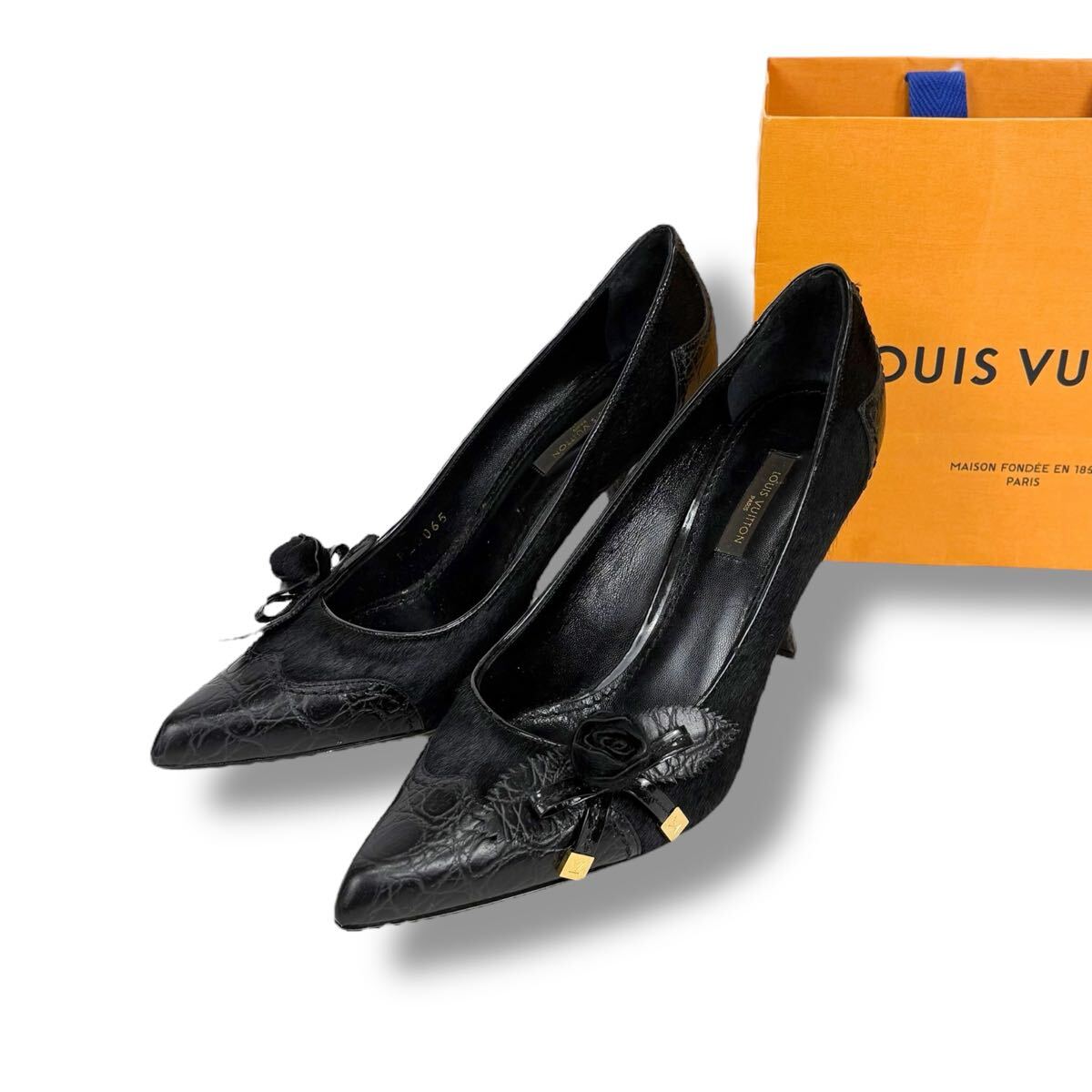 イタリア製 LOUIS VUITTON ハラコ×型押しレザーパンプス イタリア製 LOUIS VUITTON ハラコ×型押しレザーパンプス - メルカリ