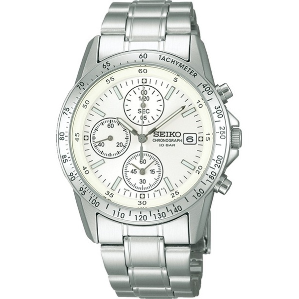送料無料 特価 新品★SEIKO セイコー SBTQ039 クオーツクロノグラフ ホワイト文字盤 10気圧防水 メンズ腕時計★プレゼントにも最適