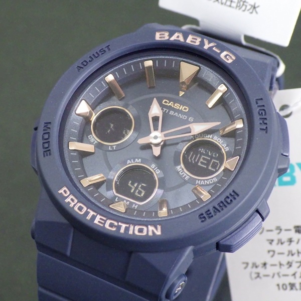 送料無料 特価 新品★カシオ BABY-G ベビージー BGA-2510-2AJF ネイビー ソーラー電波時計 海外対応 10気圧防水 耐衝撃 レディース腕時計