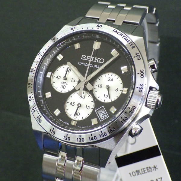 送料無料 特価 新品 SEIKO セイコー 正規品 3年保証 SBTR047 黒文字盤 クオーツクロノグラフ 10気圧防水 メンズ腕時計★プレゼントにも最適