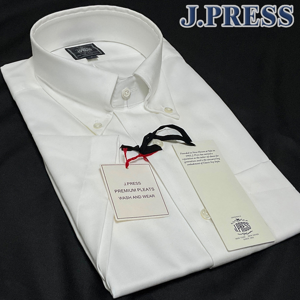 JP332M 新品/送料込 定番 J.PRESS ORIGINALS Jプレス PREMIUM PLEATS ピンオックス 半袖 ボタンダウンシャツ オンワード樫山 クールビズ