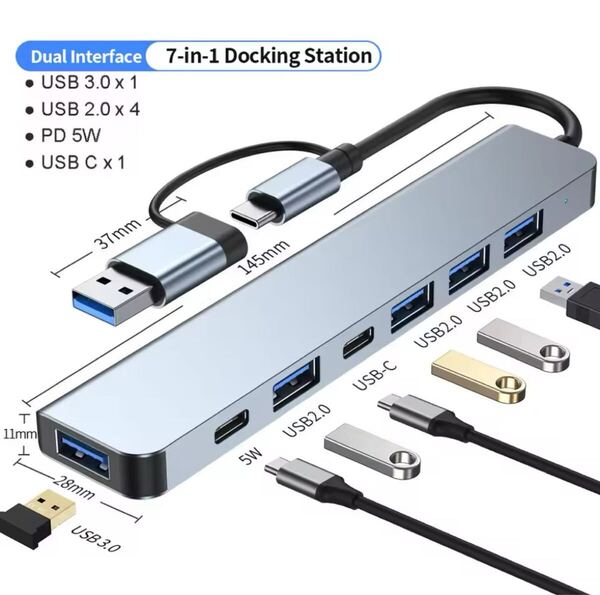 即決迅速発送!USB-C USB3.0 ハブ ドック ドッキングステーション変換アダプタ iPhone MacBook 07261