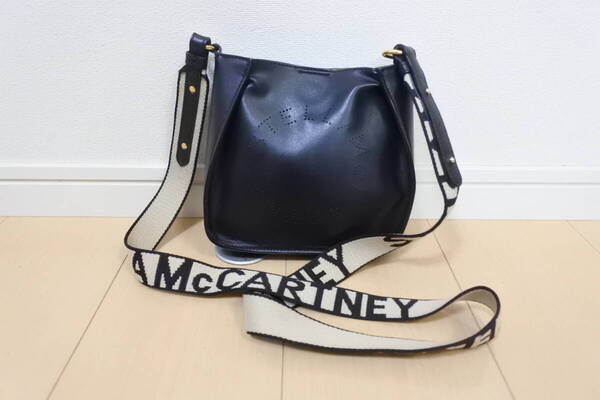 ☆美品☆ステラマッカートニー STELLA McCARTNEY サークルロゴ パンチングロゴ ミニショルダーバッグ 黒