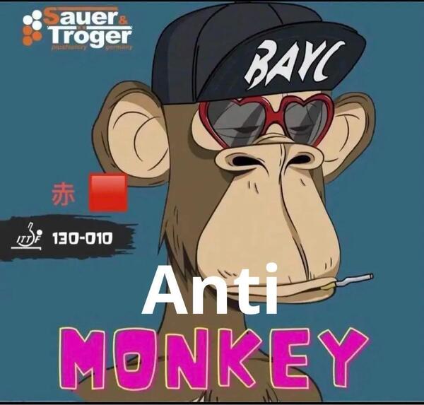 完全アンチ 卓球 ラバー 粒高 MONKEY モンキー 赤 カラー OX V4