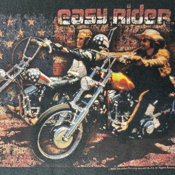 EASY RIDER Tシャツ 1969年 ムービー コピーライト ワンシーン イージー★ライダー プリント ハリウッド映画 anvil ブラック L
