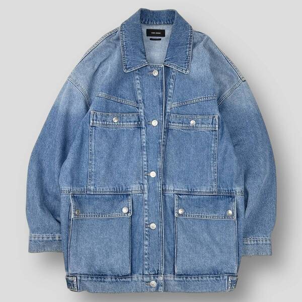 美品 ISABEL MARANT / イザベルマラン 22AW PAOLO JACKET オーバーサイズ フロントポケット デニムジャケット VE1850-22A020I 36 SSM5749