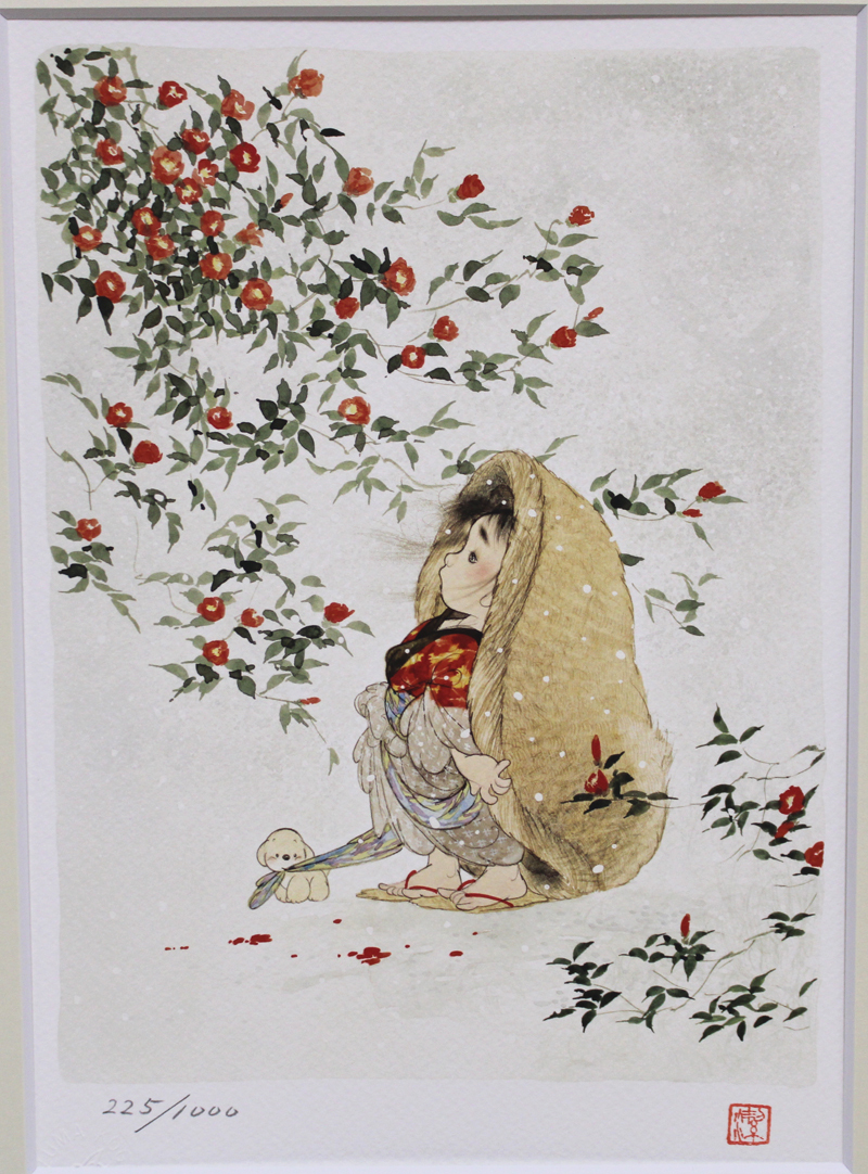 美品 中島潔「寒椿」リトグラフ 直筆サイン入り あずま工芸 額縁入り 絵本 Yahoo!オークション -「中島潔 リトグラフ」の落札相場・落札価格